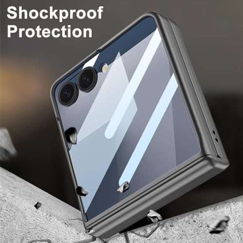 Image of Kapa Ultra Thin Back Cover for Galaxy Z Flip7 / Z Flip 7 | with [Magnetic Hinge Protection] and Inbuilt Glass Window Protection (Grey)