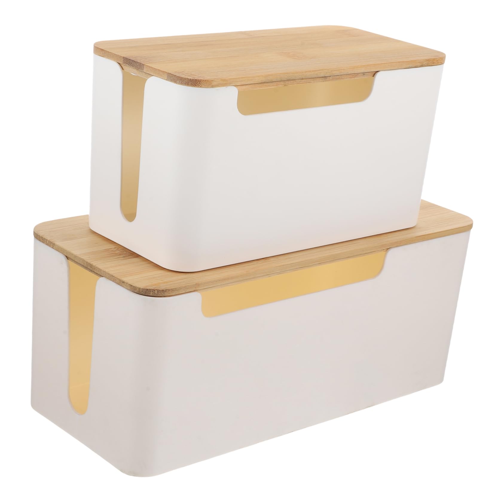 Homoyoyo 2stücke Kabelmanagementbox Kabelorganisator für Schreibtisch Organizer für Kabel Datenkabelbox Steckdosenleisten-Organizer Netzkabel-Organizer Kabelaufbewahrungsbox Platzsparend