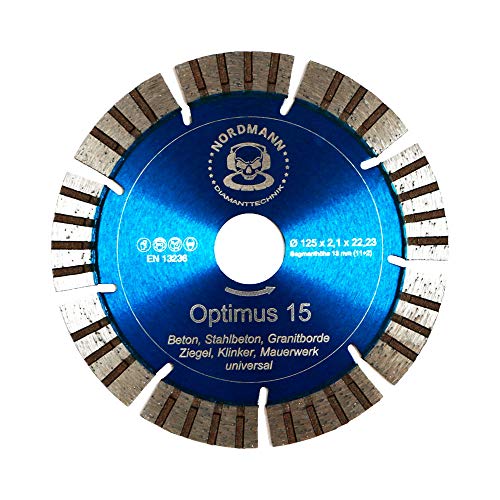 Diamant-Trennscheibe"OPTIMUS 15" - 125 x 22,23 mm - für Granit, Beton, Stahlbeton, Naturstein, Klinker, Ziegel etc Cover