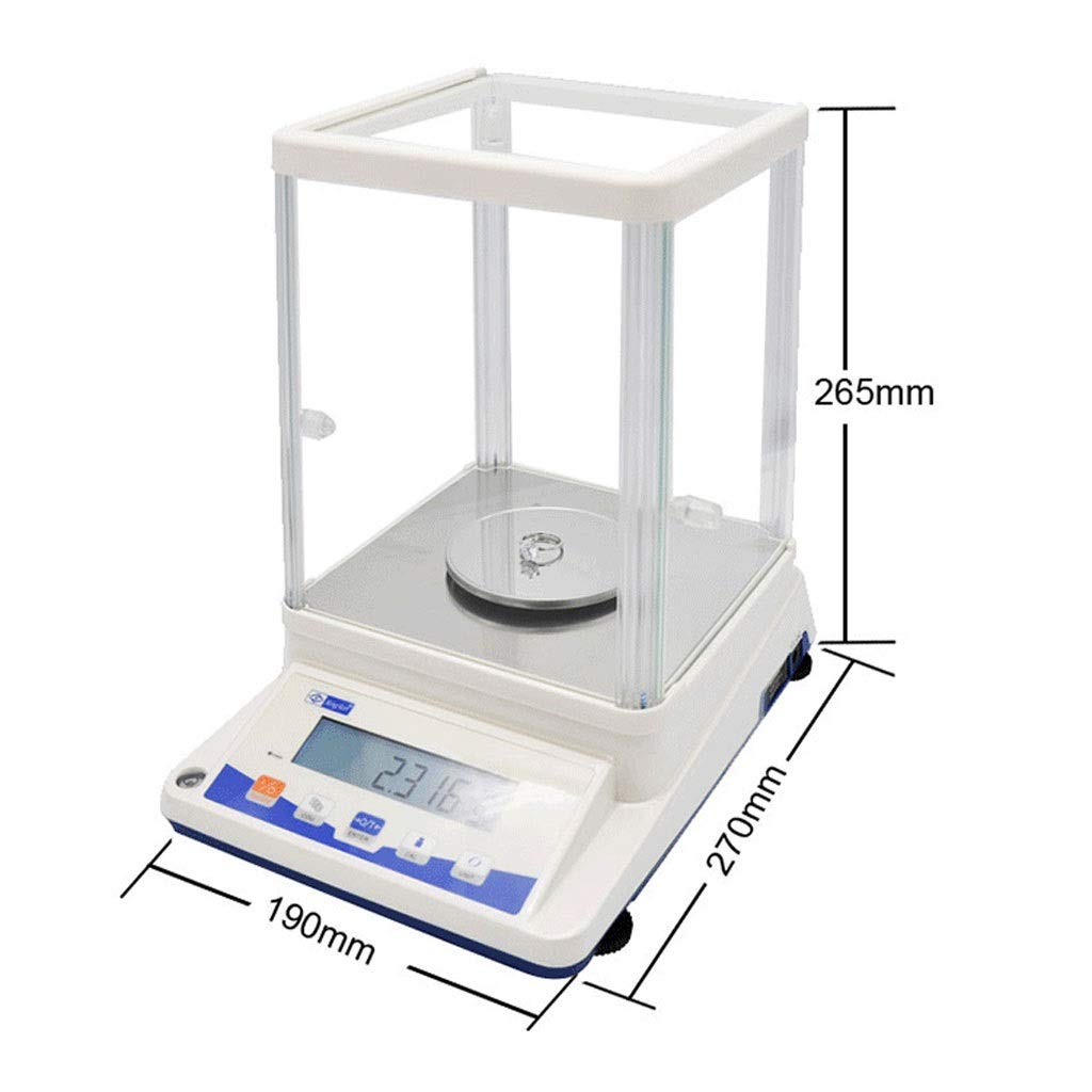 Balanza Digital para joyería, balanza analítica de Laboratorio en Gramos, balanza de Alta precisión, báscula científica electrónica precisa con Protector contra el Viento,