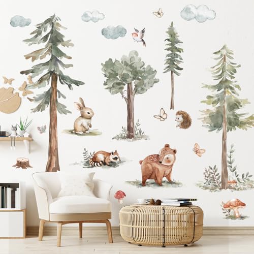 Vinilos adhesivos grandes de animales del bosque para pared