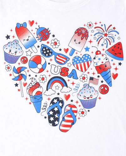 Image of The Children's Place Girls' All Holidays,Birthdays Short Sleeve Graphic T-Shirts,3 Pack