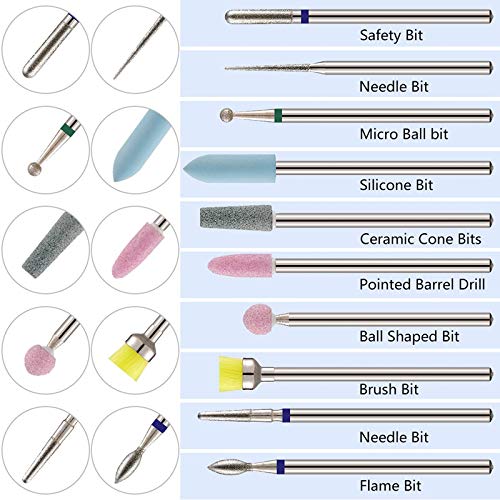 Firtink 20pcs Diamant Bits Set Nagelfräser Professioneller Schleifkörper Schleifkopf Nagelfräser Aufsätze Set für… – Bild 4