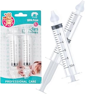 Baby Nasal Irrigator, 10ml Reusable Silicone Infant Nose Cleaner, Soften Nasal Scab Rinsing Tool - 2 Pack