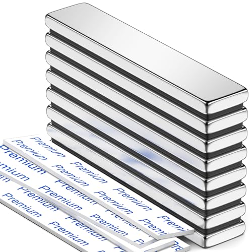 Image of Grtard 8 Pack Neodymium Magnet Strips Heavy Duty, 60x10x3 mm Magnets Bar