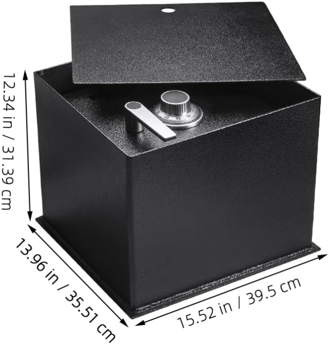 BESPORTBLE In-Ground Floor Safe with Combination Lock, Steel Construction, Hidden Storage for Valuables, Black
