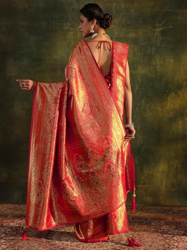 Libas Embellished Silk Saree with Blouse Piece - Image 4