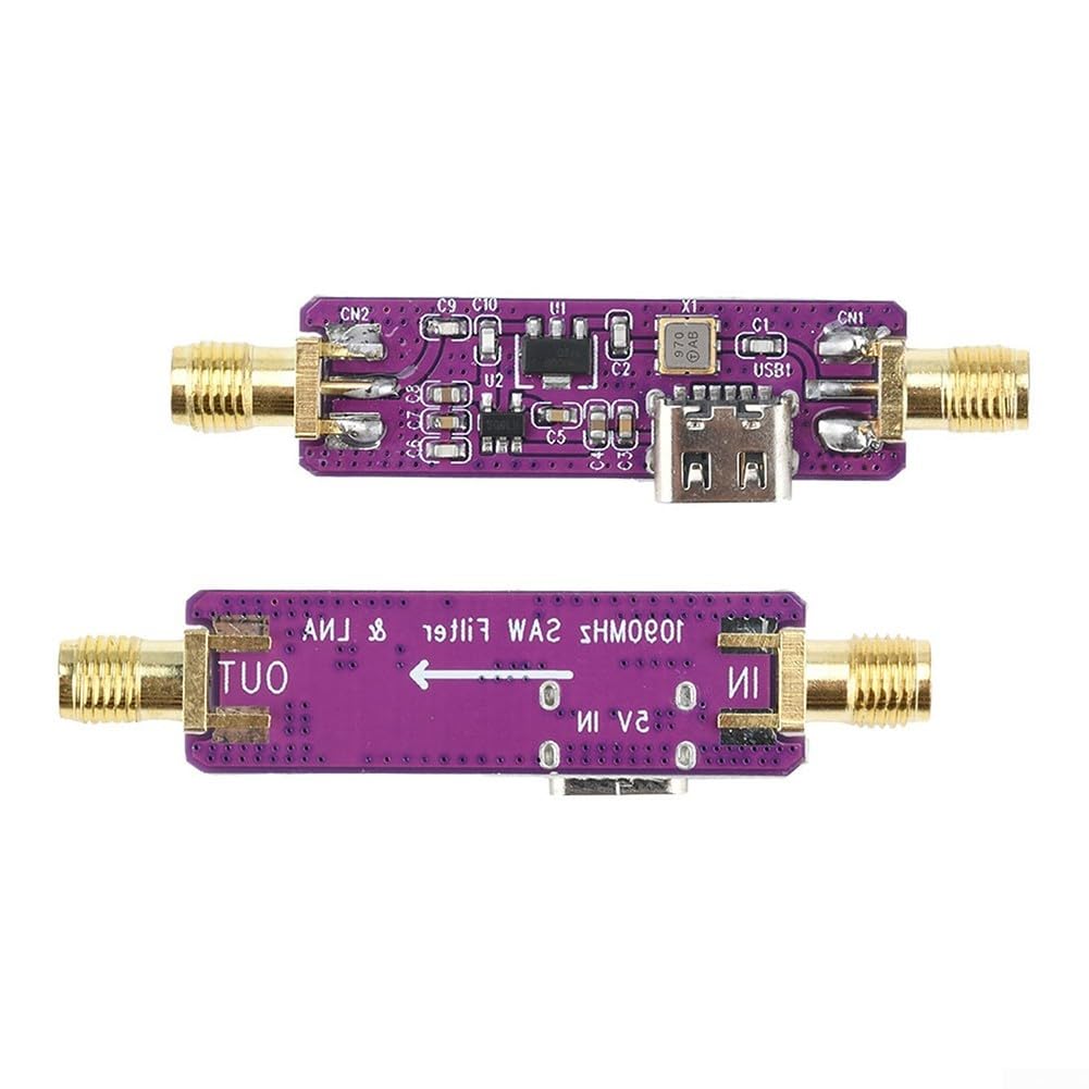 Aktiver SAW-Filter, 1090 MHz, 1,09 GHz, ADS-B mit für LNA 5 V Netzteil, 21 dB Verstärkung