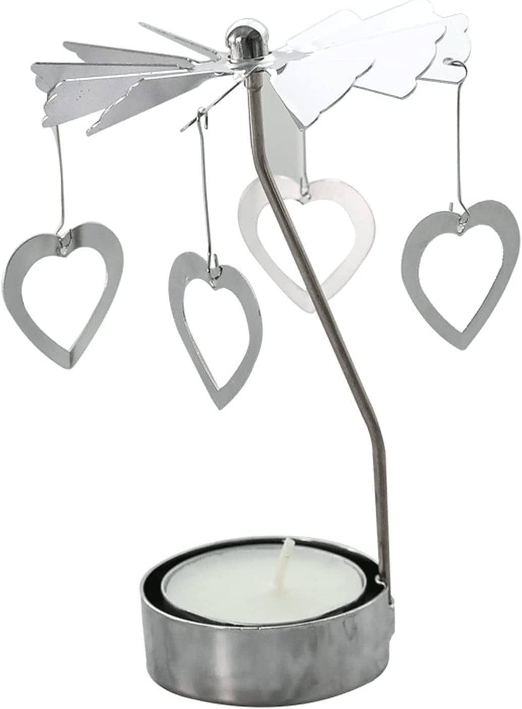 ZUMAHA Nuevo Portavelas Giratorio, exquisitas Luces de té giratorias de Metal, candelabro único, pequeño Regalo para Boda, Fiesta, Festival de Navidad Portavelas