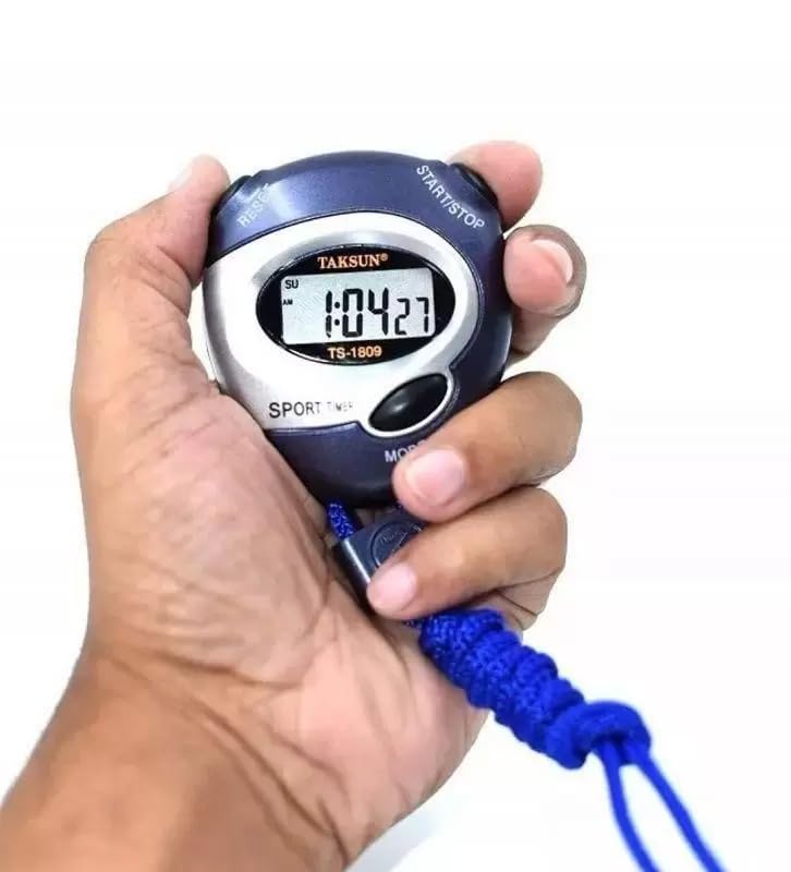 Royals Stopwatch Sport Timer Lap Split Digital Professional with Clock Alarm, Large Display Shockproof for Coaches Swimming Running Sports Training