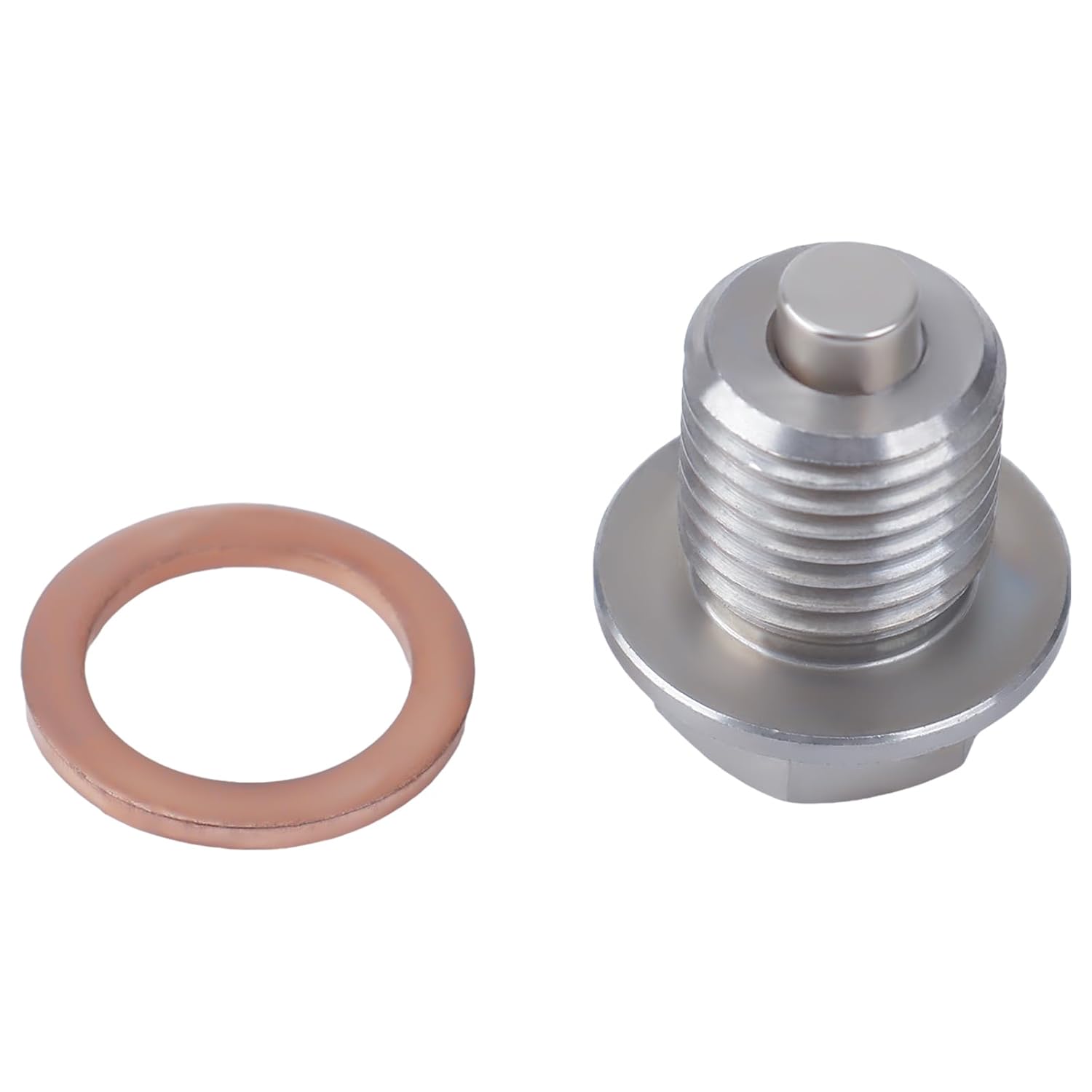Larcele Magnetic Oil Pan Drain Bolt Stainless Steel Screws Automotive Transmission Drain Bolt(Automotive Transmission Oil Drain Bolt-QC/LS-01-Silver-M14*1.5-Sold Individually)