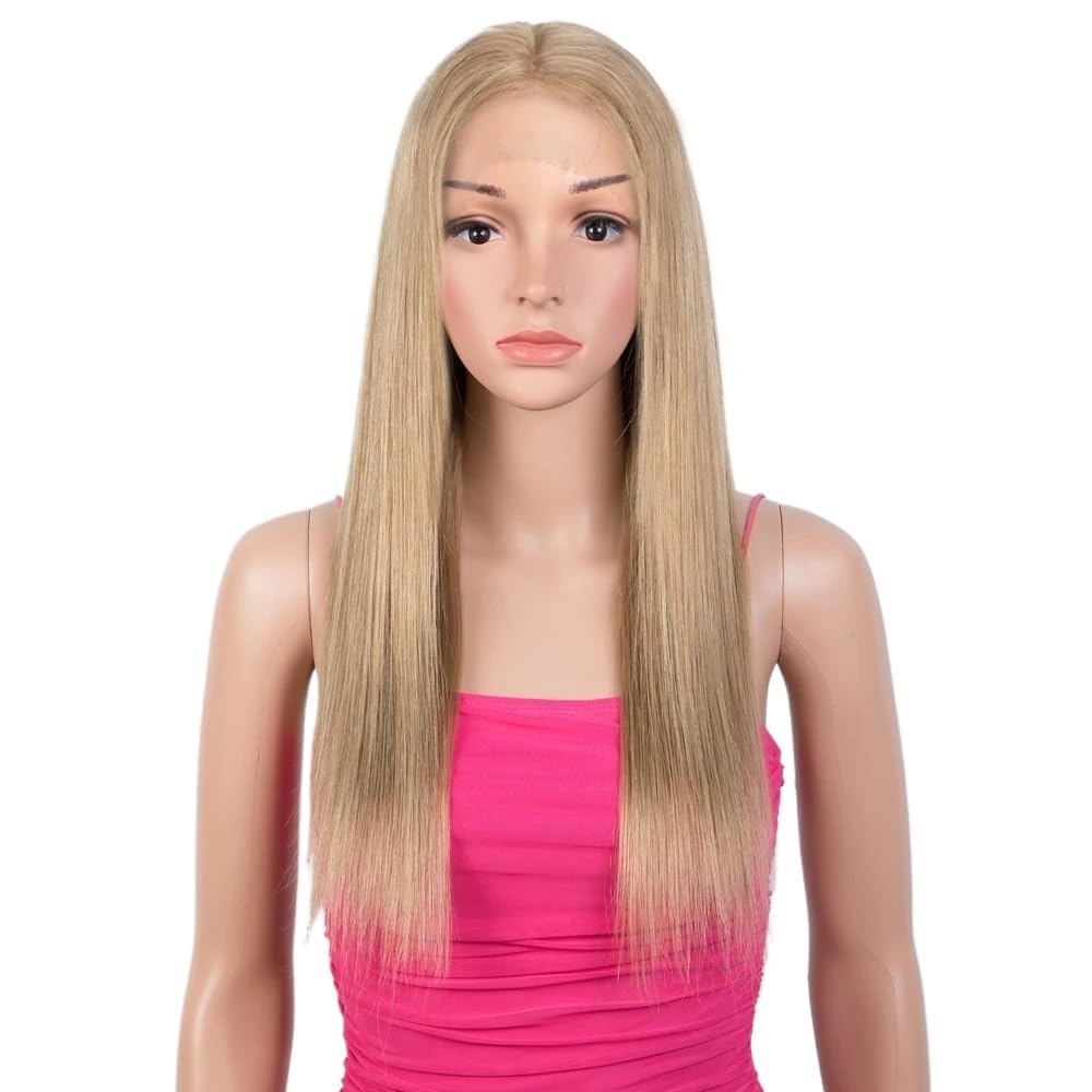 xiuling4568 Honey Blonde Bone Straight 13x1 T Lace Front Human Hair Wig for Women Brazilian Remy Hair Glueless Wigs Hairs Extensions(26 inch)