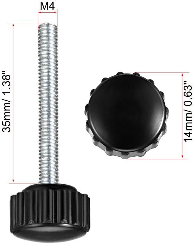 MACHSWON Knurled Clamping Knobs Saw Drill Press Lathe and Routing Jigs Packaging Machinery Printing Equipment Hand Clamping Handle Bolt Hand Knob Screw Replacement Parts M4 x 35mm 5pcs - Image 2