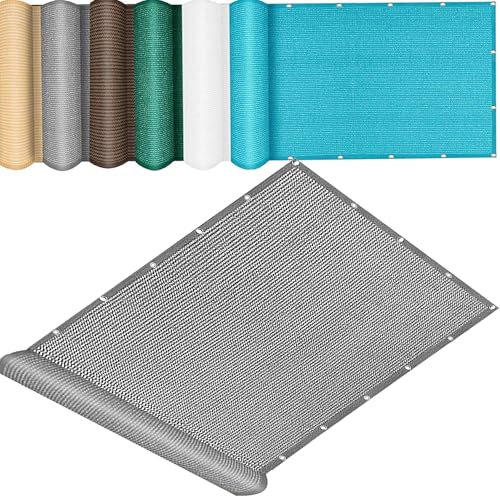 Sonnensegel Rechteck 110x310cm - Outdoor UV-Schutz Baldachin mit Ösen, Nylon Kabelbinder & Kordel - Atmungsaktiv Sichtschutz für Balkon, Hellgrau