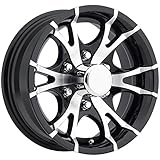 Sendel T07 Black Wheel with Machined Finish (15 x 6. inches /6 x 5 inches, 0 mm Offset)