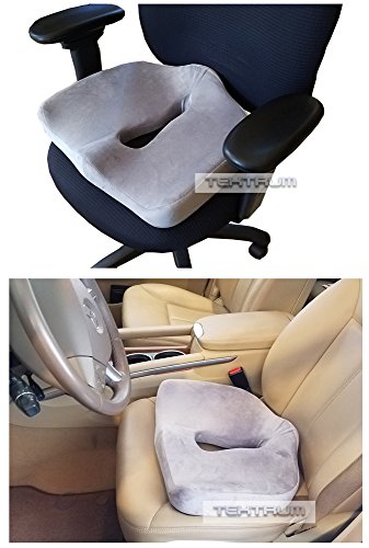 Tektrum TD-C-002NJ-GREY Orthopedic Cool Gel Enhanced Seat Cushion, Gel Memory Foam Coccyx Cushion For Back Pain, Sciatica, Tailbone, Prostate thumb #5