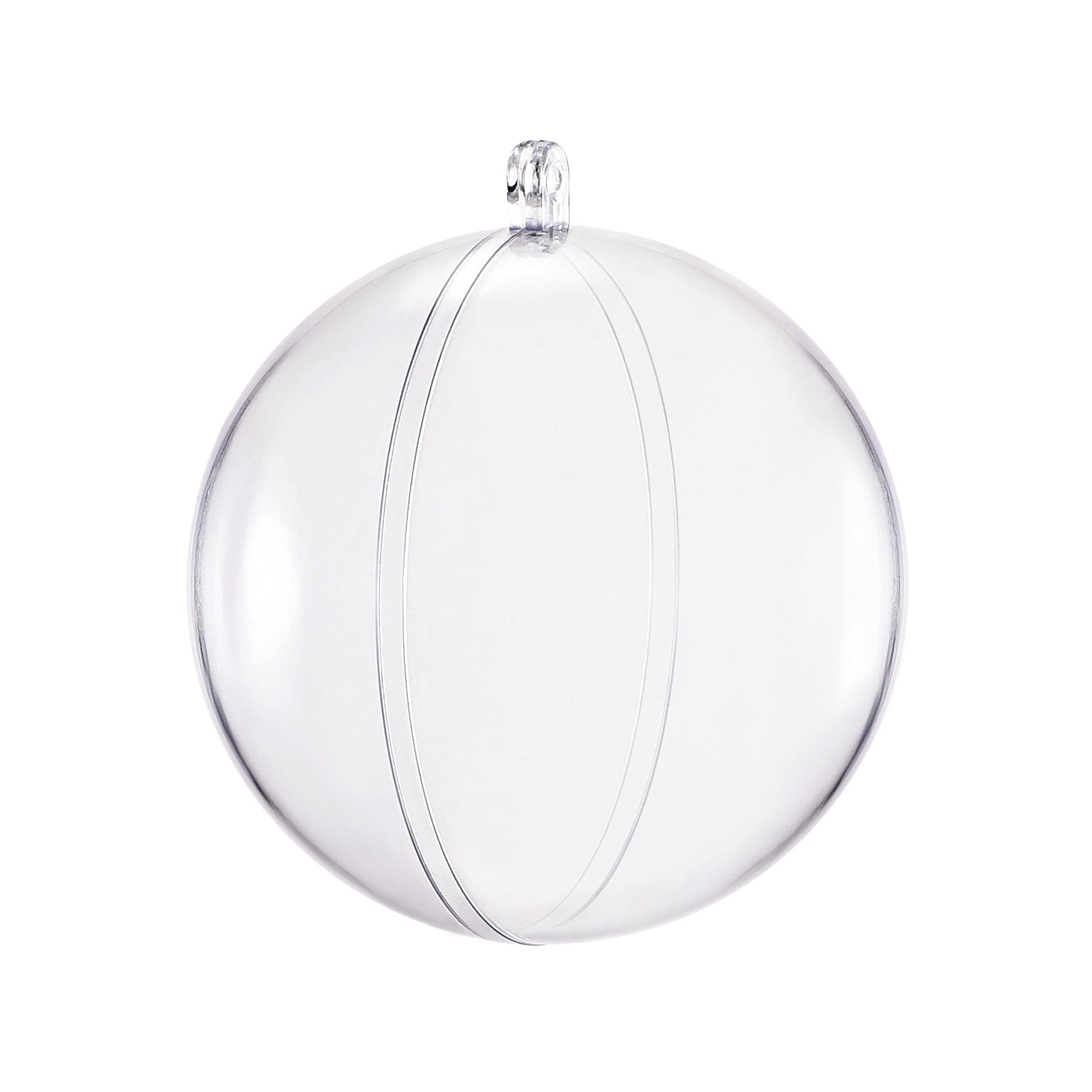 Boules en plastique transparent 90 mm pour décorations de Noël et de mariage