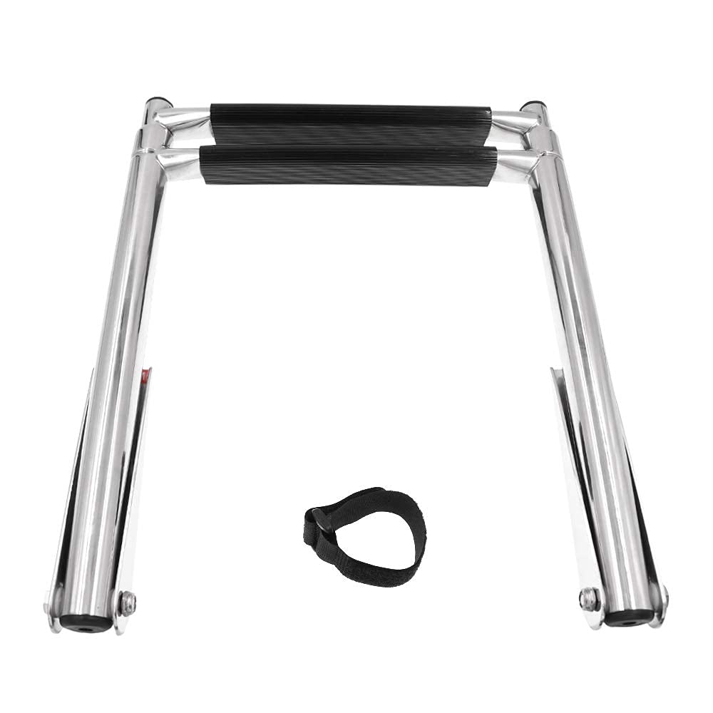 KAOLALI Escalera Telescópica para Barco Yate, Escalera de Barco Plegable de Acero Inoxidable(2 Escalones)