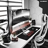 Invision Dual PC Monitor Arm Bracket Ergonomic Height Adjustable (Gas Assisted) Full Motion Long Arm Desktop Clamp Mount for 24”-35” Screens Tilt & Swivel VESA 75mm & 100mm Weight 2kg to 15kg (MX900) - Image 5