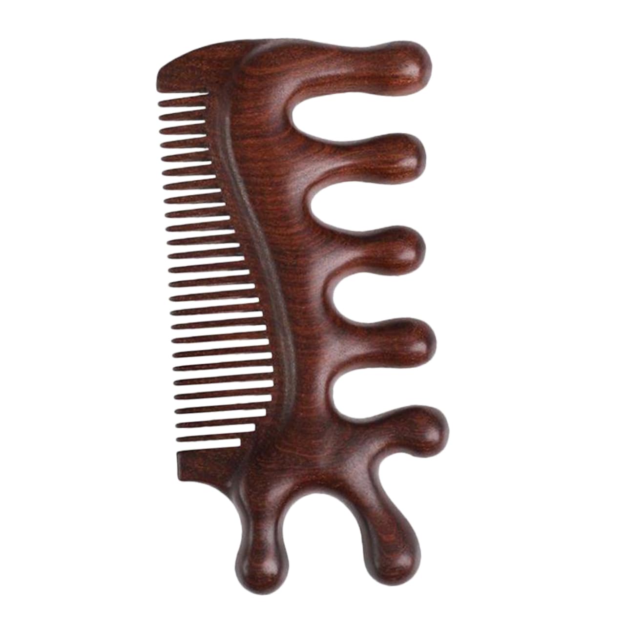 BESTYASH Ergonomic Sandalwood Massage Comb Head Scalp Scratcher for Wide Tooth Hair Comb for