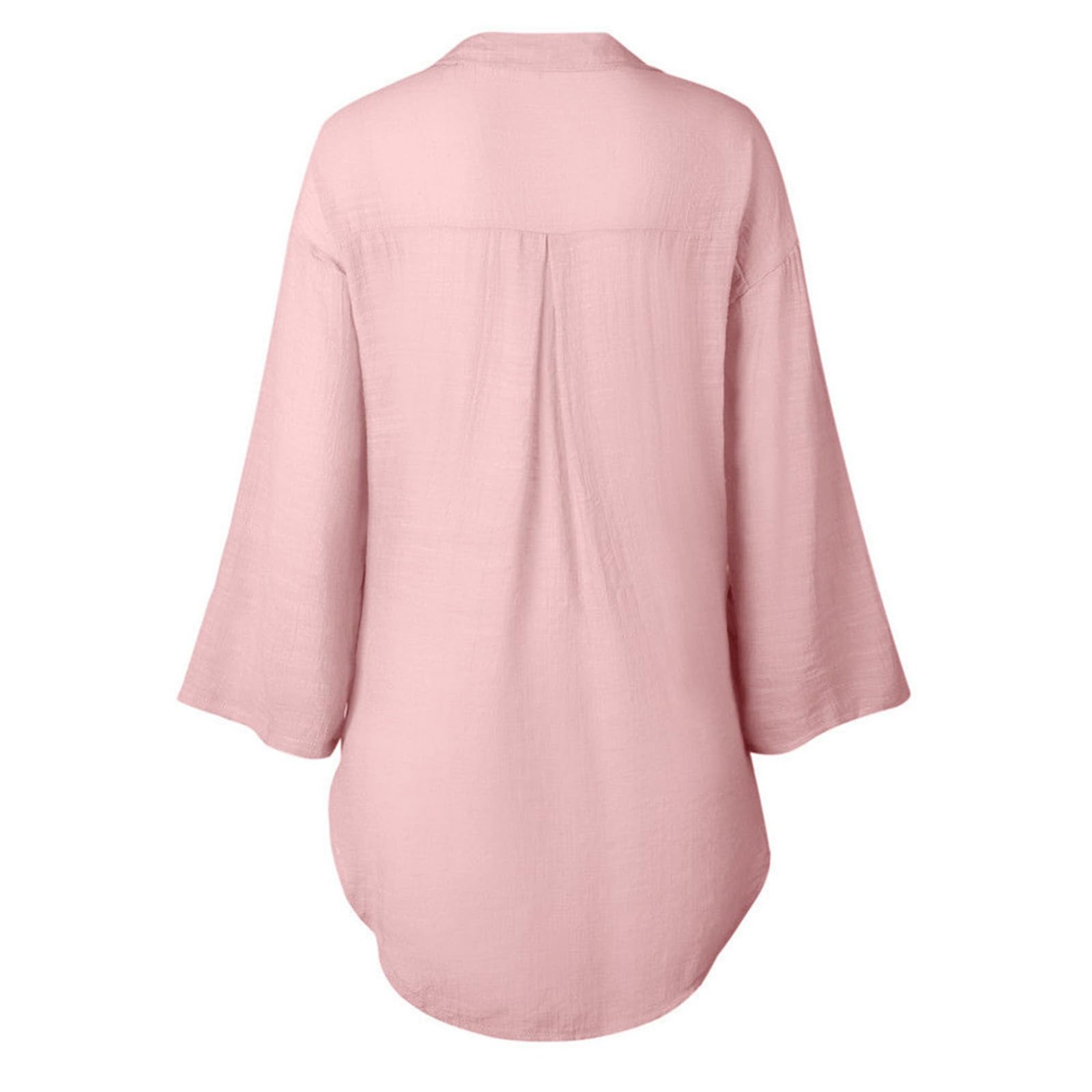 T-Shirt Damska Koszula Casual Bawełniana Guzikowa Długie Topy Bluzka Sukienka Luźna Koszulka