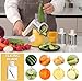 Cambom Rotary Cheese Grater Hand Crank Cheese Shredder for Fresh Cheese, Vegetable, Nuts,Non-slip Suction Base, Free Cleaning Brush Three Blades,Yellow