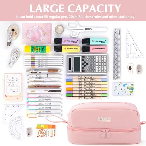 Image of MAMUNU Pencil Case Large Capacity, Pencil Case Aesthetic, Pencil Case Pen Pouch with Zipper Compartments Portable Handle, Pencil Pouch for School Office College Teen Girls Boys Adults Students
