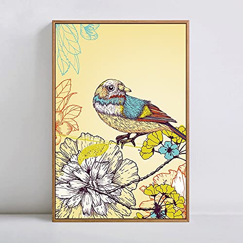 Peinture Diamant Oiseau 5D DIY Kit Complet Mosaïque Strass Broderie Décoration Salon