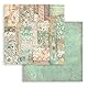 Stamperia - Scrapbook Paper Pad for Scrapbooking, Albums, Card Making, Bullet Journals and More, Acid Free, Double-Sided, Perfect for Crafts and Gifting (Brocante Antiques Background) (20.3 x 20.3cm)