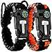 Atomic Bear Paracord Bracelet (2 Pack) - Adjustable Size - Fire Starter - Loud Whistle - Emergency Knife - Perfect for Hiking, Camping, Fishing and Hunting - Black & Black+Orange