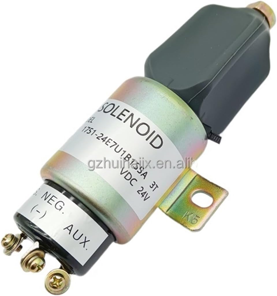 1pc Construction Machinery Parts Stop Solenoid Valve 1751-2467UIBIS5A 3864274 1751-24E7U1B1S5A 24V Flameout Solenoid Valve For EX200