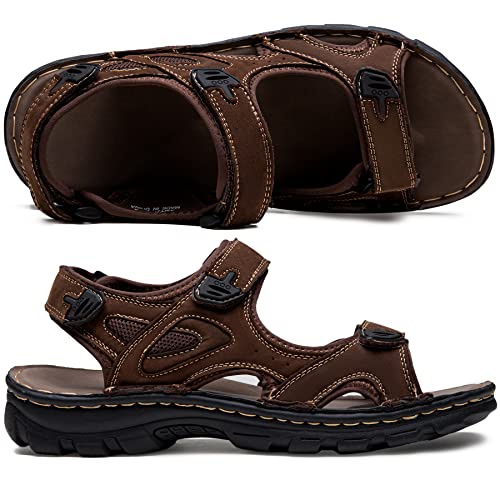 Jousen Men's Sandals Arch Support Casual Genuine Leather Summer Outdoor Beach Fisherman Sandals for Men4