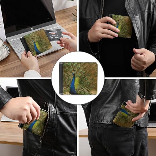 Peacock Show Fashion Bifold Wallets for Men Women Slim & Thin Credit Card Holder Wallet Purse3