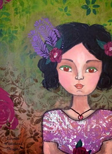 LIttle Latina Girl - Original mixed media canvas 14" x 18" x 1" gallery wrapped canvas