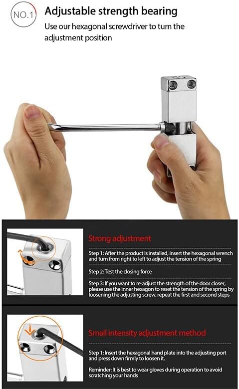 Automatic Door Closers,Door Closer Stainless Steel Automatic Spring Door Closer Door Closing Device Can Adjust The Door Closing Device Furniture Door Hardware Door Closers (Color : As Shown)