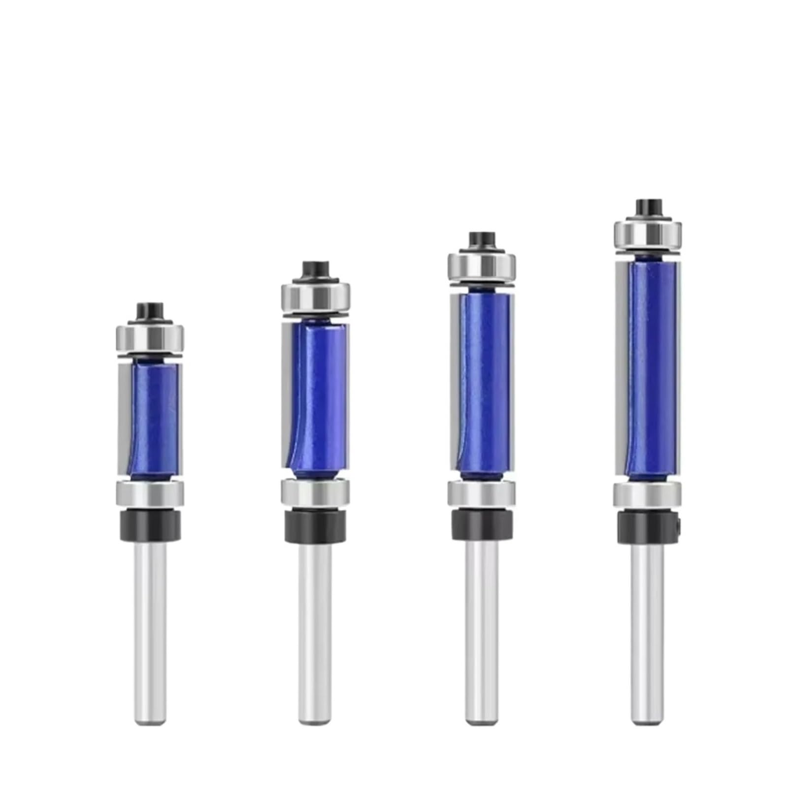 1/4 Uds "vástago Doble Rodamiento Recto Brocas for Rebaje Y Corte Cuchilla Fresadora Cortador De Carburo for Carpintería(4pcs set)