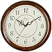 HENSE Retro Vintage European Style Living Room Large Decorative Round Wall Clocks Concise 14 inch Mute Silent Quartz Movement Sweep Second Hand Solid Wood Wall Clock HW18