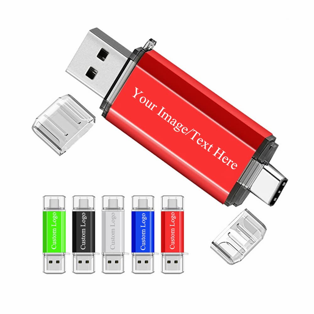 3CPizai 10 Pack 1GB Personalized Wedding Photography Logo USB Type C Flash Drive, Memory Stick Pen Drive, Compatible with OTG Type C Phone/Tablet/Laptop/PC
