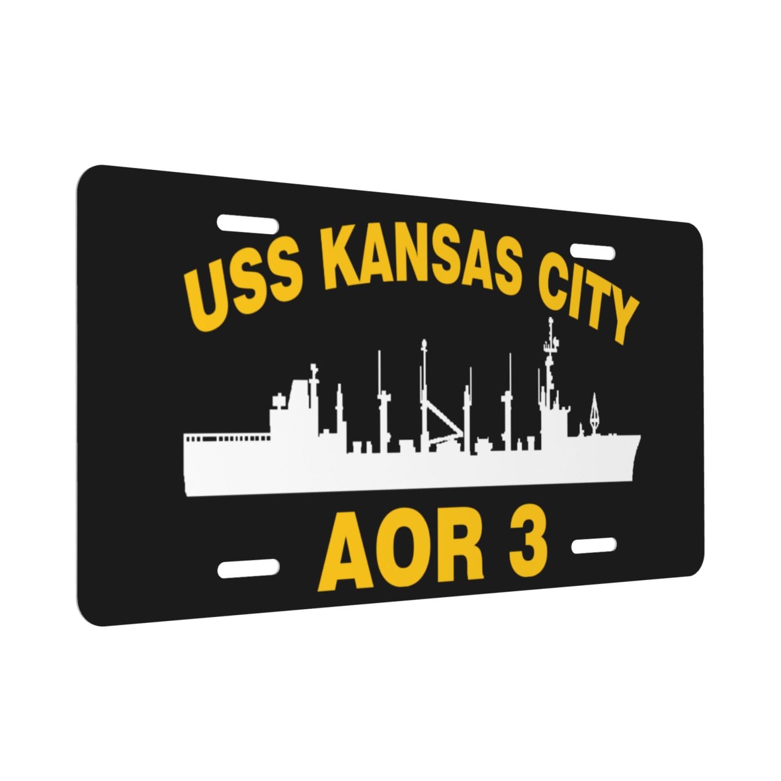 USS Kansas City AOR 3 6X12 Inch License Plate-Vintage Aluminum Metal License Plate