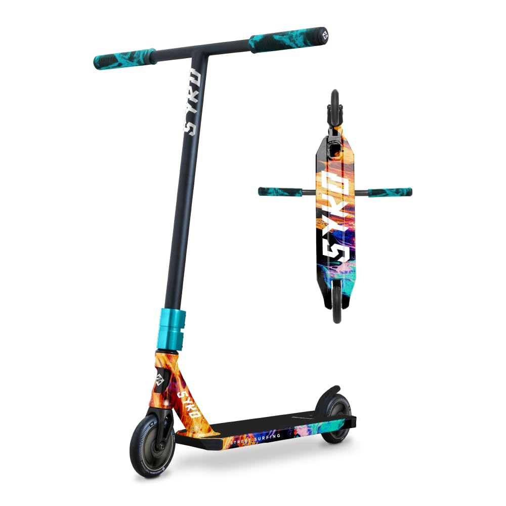 Patinete de Acrobacias Syko Firecracker – Scooter Freestyle con Ruedas de 120 mm, Rodamientos ABEC 9 y Compresión SCS