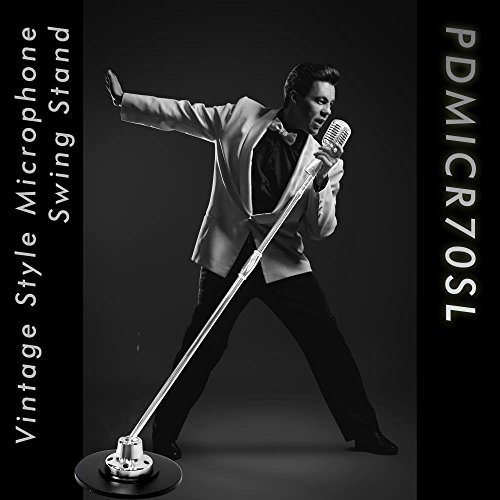 Pyle PDMICR70SL Retro Microphone And Swing Stand - Classic Vintage Professional Dynamic Unidirectional Audio Vocal Performance Mic W/ Adjustable Stand thumb #5