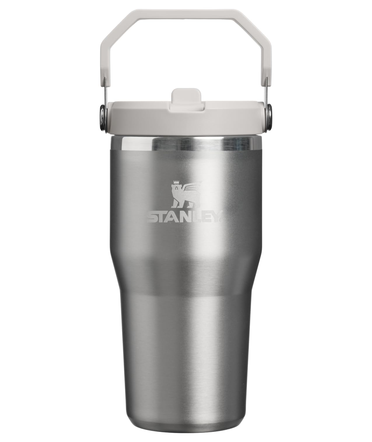 STANLEY IceFlow 2.0 Flip Straw Tumbler, 20 oz, Stainless Steel Ash | Easy Carry Handle | Twist On Lid and Flip Up Straw | Leak Resistant Water Bottle | Insulated Stainless Steel | BPA-Free