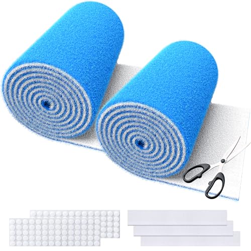 Image of Air Vent Filters, MERV 8 Cut to Fit, 12 inch x 90 inchx 2Roll | Makes Up to 100 Filter Pieces, Electrostatic Filter Material, For Floor, Ceiling and Furnace Vents, 48 Adhesive Hook Tapes
