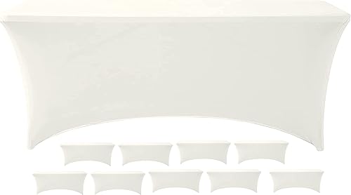 Miniatura 18 de Banquet Tables Pro Paquete de 2 manteles rectangulares plegables de elastano de 6 pies de ancho x 72 pulgadas de largo x 30 pulgadas de alto