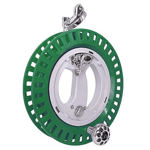 emma kites Green 10.6in Large Kite Reel with Ball Bearing Smooth Rotation Omnibearing Line-Guide Ratchet Lock Professional for Adult Large Kite Flying