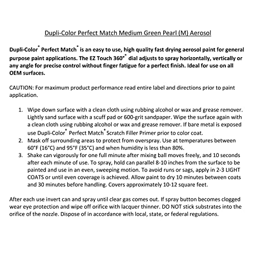 Image of Dupli-Color Perfect Match Premium Automotive Paint, Medium Green Pearl (M), 8 oz