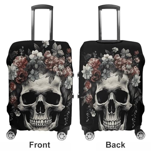 Carry on Luggage Cover Skull in Darkness Suitcase Covers for Luggages Tsa Approved Travel Luggage Sleeve Protector Elastic Suitcase Protector Anti-Scratch Washable Fits 19-30 Inch Case -L3