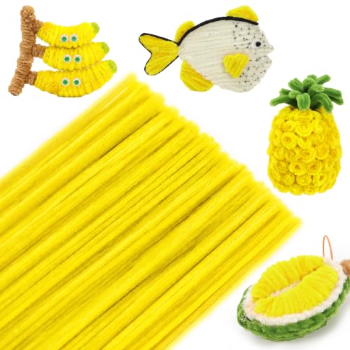 Image of Caydo 200PCS Yellow Pipe Cleaners, Chenille Stems for Crafts