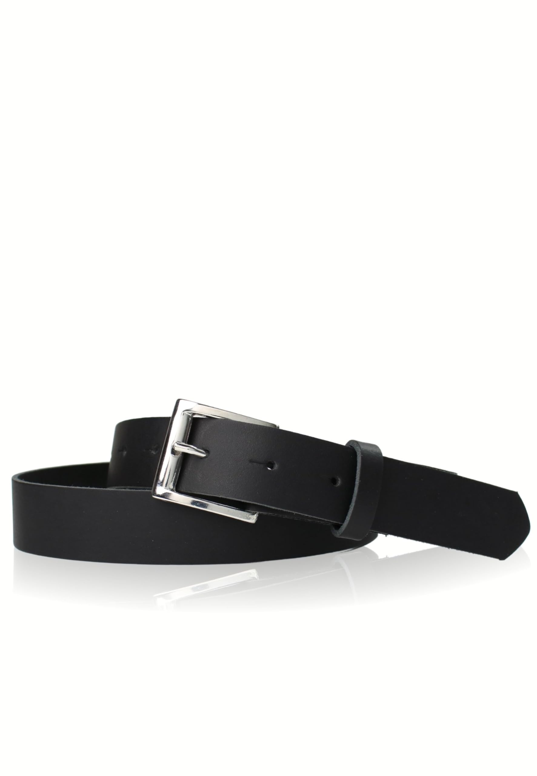 FRONHOFER Anzuggürtel Leder 3 cm, Rechteckschnalle silber