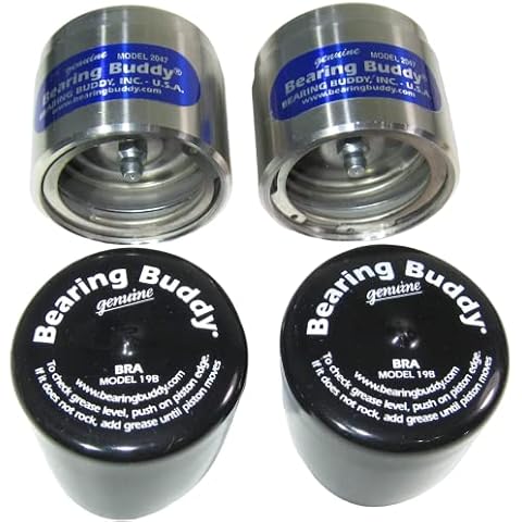 Two Bearing Buddy Protectors (2.047" Diameter) 2047 Chrome Finish With Two Bras Cover
